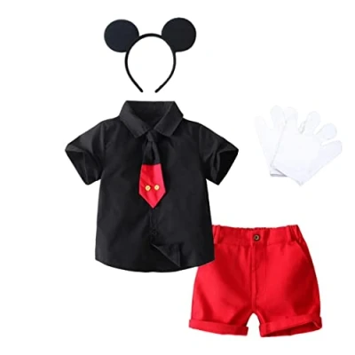 Afbeelding van Lito Angels Mickey Mouse kostuum, Verkleding met Haarband en Handschoenen voor Kleuter Jongens, Maat 110 (Leeftijd 4 Jaar) (Markeringsnummer 110)