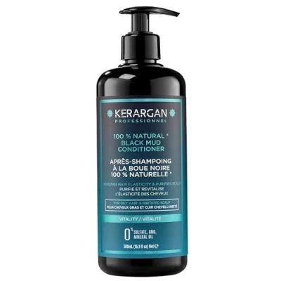 Afbeelding van Kerargan Conditioner met Dode Zee Modder Vitaliteit &amp; Hydratatie voor Vet Haar Geïrriteerde Hoofdhuid Zuiver Zonder Sulfaat, GMO, Olie 500ml