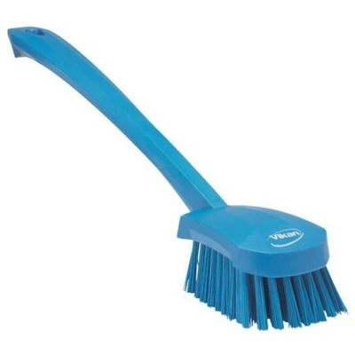 Afbeelding van Vikan Afwasborstel Hard met Lange Steel 41,5cm Blauw