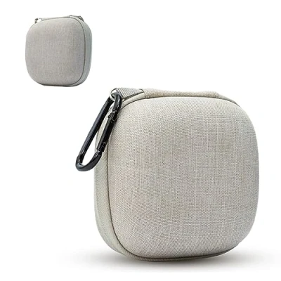 Afbeelding van filtertas voor cameralens, DSLR lensfilter, beschermtas, waterdicht en schokbestendig filtertas, ronde 8 circulaire filters, tot max. 95 mm diameter, crème wit, draagzak