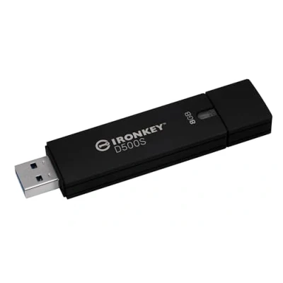 Afbeelding van Kingston Technology IronKey D500S USB flash drive 8 GB Type A 3.2 Gen 1 (3.1 1) Zwart