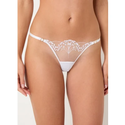 Afbeelding van Bluebella Marisa Thong String, Dames, Maat: 34, White/sheer