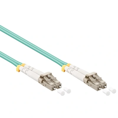 Afbeelding van Premium LC Duplex Optical Fiber Patch kabel Multi Mode OM3 turquoise / LSZH 25 meter InLine