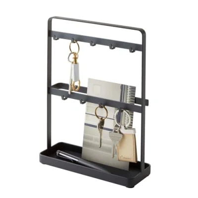 Afbeelding van Yamazaki Sleutelhouder Smart Vrijstaand Met Opbergbakje Zwart 20x7,5x27cm