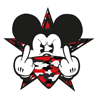 Afbeelding van Finest Folia Stickers Gangster Mouse Sticker Autosticker Muis Stinkvinger Middelvinger voor Auto Tank Deksel Achterruit Laptop Koelkast R109 (Nr. 1 Rood)