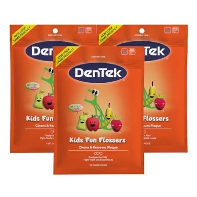 Afbeelding van Dentek Dier Tandenborstel Cover Leuke Flossers 75 Count (Pack of 3)