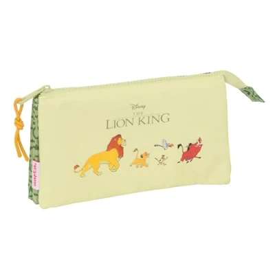 Afbeelding van Safta Mufasa Pennenetui met drie vakken, voor kinderen, ideaal schoolleeftijd, comfortabel en veelzijdig, kwaliteit duurzaamheid, 22 x 3 12 cm, Groen/Beige, Standaard, casual