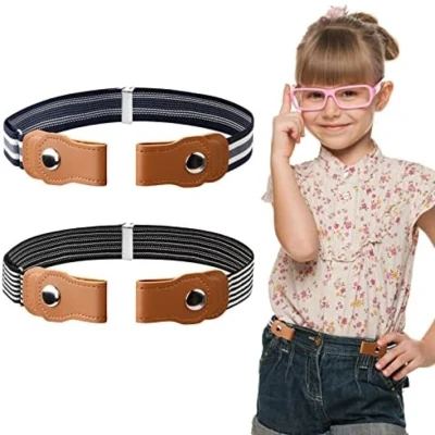 Afbeelding van 2 stuks elastische riemen voor kinderen, verstelbare riem jongens en meisjes, zonder gesp jeans jurken