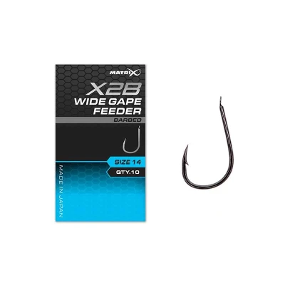 Afbeelding van Matrix X2B Wide Gape Feeder Witvis haken Size 14 (10 Stuks)