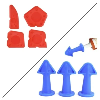 Afbeelding van KEYU® siliconen schraper &amp; spuiten spatel voegenspatel tuit (complete set voor siliconen)