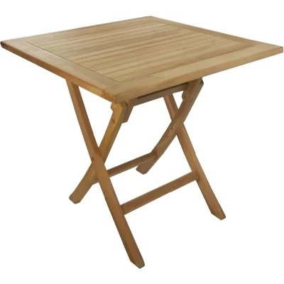 Afbeelding van Decomeubel Inklapbare TEAK tuintafel vierkant 80 x cm