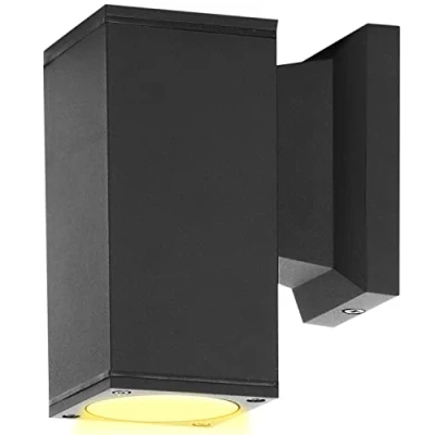 Afbeelding van Aigostar 13VEK Wandlamp Industrieel Buitenlamp IP65 Buitengebruik GU10 Vierkant Zwart Zonder Lichtbron