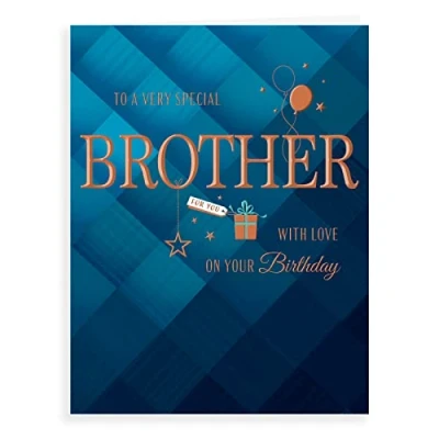 Afbeelding van Piccadilly Greetings Avant Garde Studios Verjaardagskaart Brother 8 x 6 inch, H90035, blauwbeigebruin