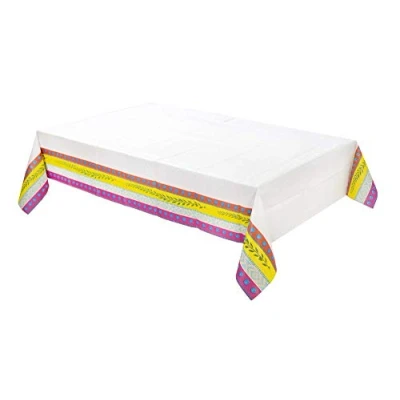 Afbeelding van Talking Tables TCOVER Kleurrijk rechthoekig 180 cm x 120 Wegwerp tafelkleed voor zomerfeest, tuin, barbecue, Mexicaanse feest, Boho tafelkleed,
