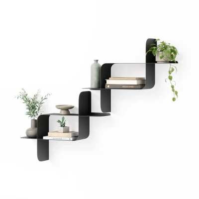 Afbeelding van Umbra Wandplank Montage Set Van 2 Metaal Zwart 64x48x16cm Nice thingZ