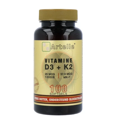 Afbeelding van Artelle Vitamine D3 &amp; K2 Softgels