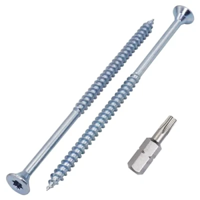 Afbeelding van SKIR&#039;CO (20 stuks) Verzinkte stalen houtschroeven 5,0 x 100 mm, Torx verzonken kopschroeven, spaanplaatschroeven, gedeeltelijk schroefdraad