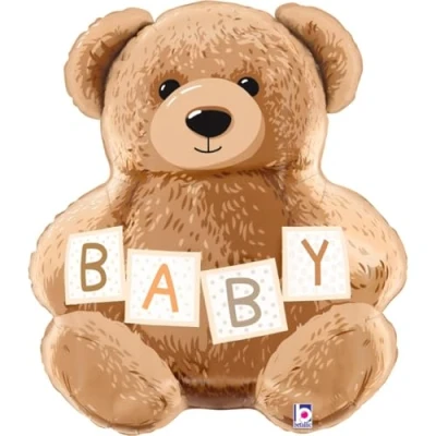 Afbeelding van Folieballon Beertje Baby Geboorte 61 cm Helium en Luchtvulling