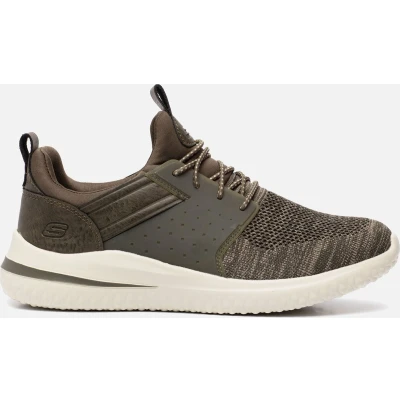 Afbeelding van Skechers Delson 3.0 Cicada Sneakers laag, Heren, Maat: 41, Olive Textiel/ synthetisch