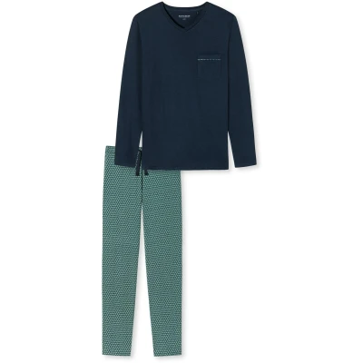 Afbeelding van Schiesser Fine Interlock Pyjama 178110 Dark Blue 56
