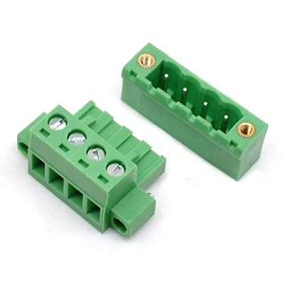 Afbeelding van Oiyagai 10 Set 5.08mm Pitch Rechte hoek 4 Pin PCB Pluggable Eindblokken Connectoren Groen