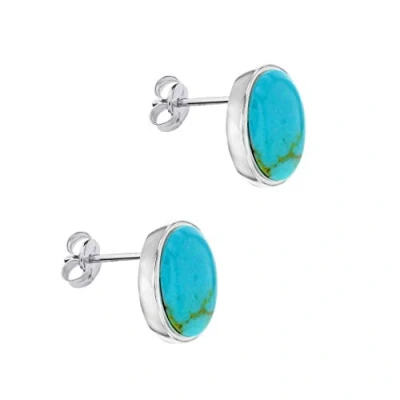 Afbeelding van Tuscany Silver 87.6519 Oorbellen voor dames, sterling zilver, 6 mm x 10 mm, ovaal, turquoise