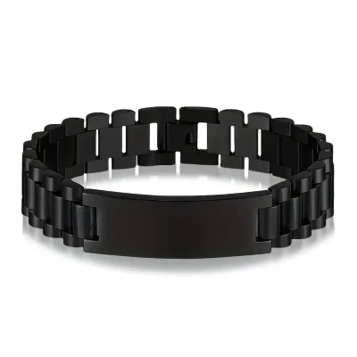 Afbeelding van Mpariz Luxe Dames en Herenarmband Titanium RVS Zwart