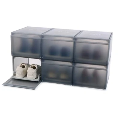 Afbeelding van Joseph ShoeCase Premium schoenopbergdoos, uitschuifbare lade, stofdicht, neerklapdeur, geventileerd, eenvoudige montage, 6 stuks