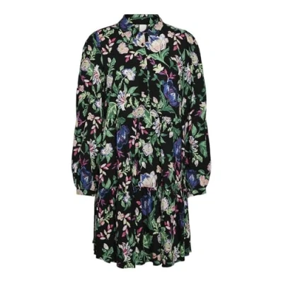 Afbeelding van YASALIRA LS SHIRT DRESS S. NOOS, Zwart/Aop: chalk Flower, XS