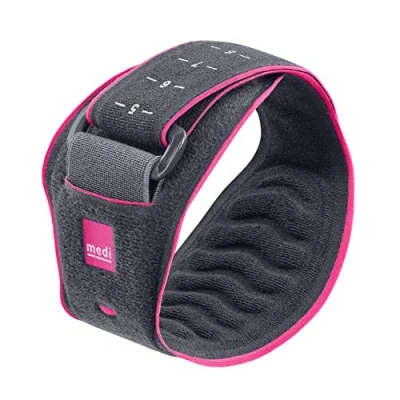 Afbeelding van medi Epibrace Epicondylitisspang, uniseks, grijs/roze, onderarmband ter verlichting van de pijn peesaanzet, aan beide zijden draagbaar