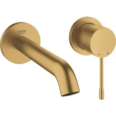 Afbeelding van Grohe Essence New afdekset wand wastafelkraan 183mm cool Sunrise Geborsteld