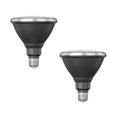Afbeelding van ledscom.de 2 x E27 LED lamp, PAR38 korte hals, wit (4200 K), 16,1 W, 1379lm, 45, reflector spiegel (zilver)