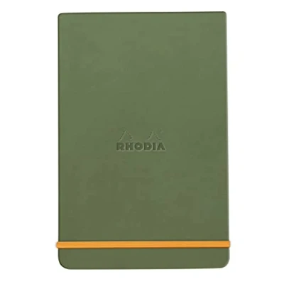 Afbeelding van RHODIA 194354C Carnet Rigide Webnotepad Sauge A6 Ligné 192 pages Détachables Papier Clairefontaine Ivoire 90 g/m Marque Page, Fermeture Élastique Couverture Simili Cuir Rhodiarama