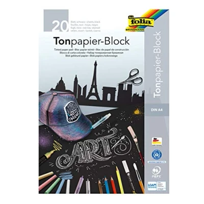 Afbeelding van Tekenblok Folia A4 zwart 130 gram 20 vel FO 197