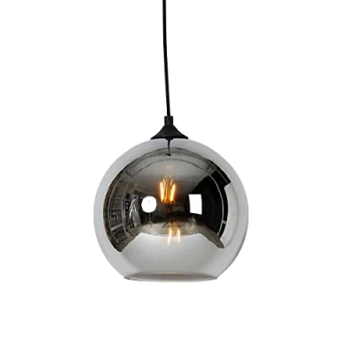 Afbeelding van QAZQA Art deco hanglamp zwart met smoke glas Wallace