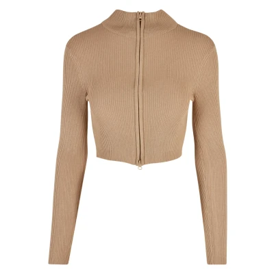 Afbeelding van Urban Classics Cropped Vest, Dames, Maat: XXL, Unionbeige