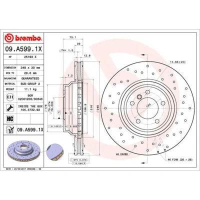 Afbeelding van Brembo Remschijf 09.A599.1X