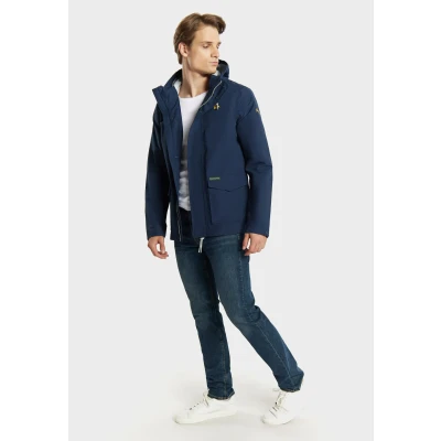Afbeelding van DREIMASTER Heren Regenjas XXL / Marine 100% Polyester (Gerecycled)