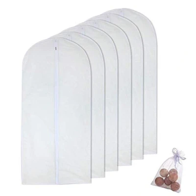 Afbeelding van HomeClean Transparante Kledinghoes Waterdichte En Stofdichte Stoelhoezen Met Ritssluiting Voor Hemdkostuums Jassen 6 Stuks (60x120cm + Cederballen)