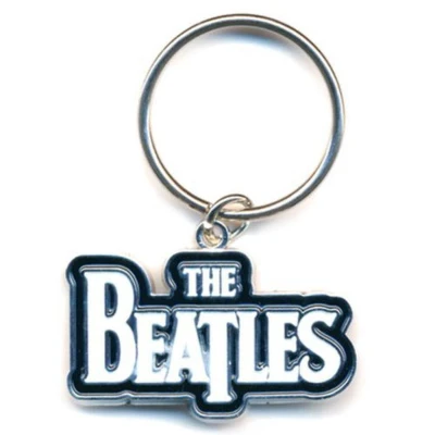 Afbeelding van The Beatles Drop T Logo Sleutelhanger Wit/Zwart
