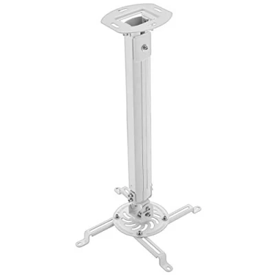 Afbeelding van deleyCON Universele Beamerhouder Plafondbevestiging + 15 Kantelbaar 360 Draaibaar tot 13,5 Kg In Hoogte Verstelbaar 545 mm 900 Kabelgeleider Wit