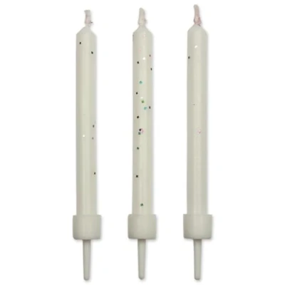 Afbeelding van PME Verjaardagskaarsjes Wit Glitter Pk/10