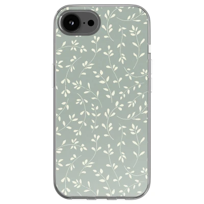 Afbeelding van imoshion hoesje Geschikt voor iPhone 16e Design Smoke Green Flowers