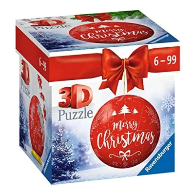 Afbeelding van Ravensburger 3D Puzzle Vrolijk kerstbal 11268 — 54 stuks voor kerstfans van 6 jaar en ouder: Beleef puzzels in de 3e dimensie!