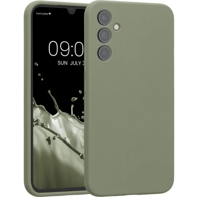 Afbeelding van kwmobile telefoonhoesje geschikt voor Samsung Galaxy A34 5G TPU backcover met siliconen coating Smartphone case in grijsgroen