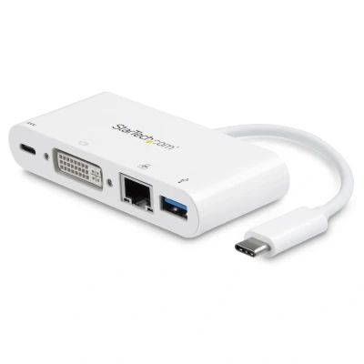 Afbeelding van StarTech.com USB C multiport adapter voor laptops Power Delivery DVI GbE 3.0