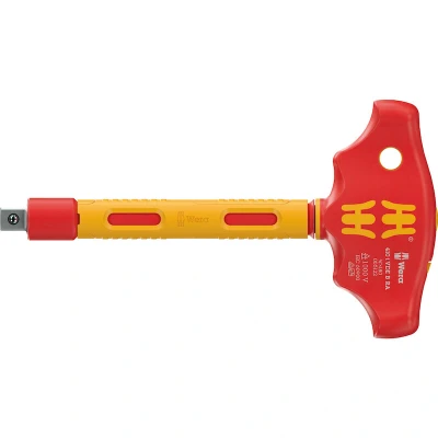 Afbeelding van Wera 05005122001 410 I VDE B RA Geïsoleerde Adapterschroevendraaier Met T greep En Ratelfunctie 3/8&quot;