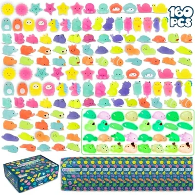 Afbeelding van Mochi Squishy Speelgoed Feestzakvullers Kinderen 160 Stuks BONNYCO Feestartikelen Met Glow In The Dark, Unisex, Knijpbaar Fidget Pinata Vuller Verjaardagen