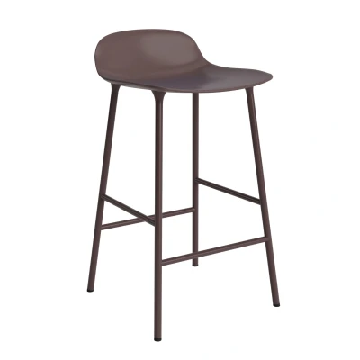 Afbeelding van Normann Copenhagen Form Barstool Barkruk 65 Cm Met Stalen Onderstel Bruin