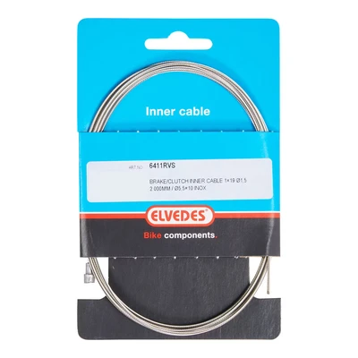 Afbeelding van Elvedes Rem binnenkabel 2000mm (10) V nippel RVS 6411RVS/10